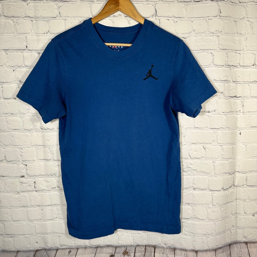 Jordan Mens Jumpman Embroidered Logo T-Shirt Blue DC7485-493 Size M